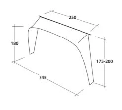Outwell Lounge Vehicle Connector L -Outwell || Vango || Fiamma Sales Store 111356 lounge vehicle connector l drawing perspective2