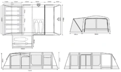 Outdoor Revolution Airedale 6.0SE Air Tent -Outwell || Vango || Fiamma Sales Store airedale 6se floorplan