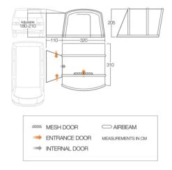 Vango Cove II Low Air Drive Away Awning -Outwell || Vango || Fiamma Sales Store cove ii air low floorplan high