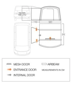 Vango Cove II Low Air Drive Away Awning -Outwell || Vango || Fiamma Sales Store cove ii air low floorplan high 1