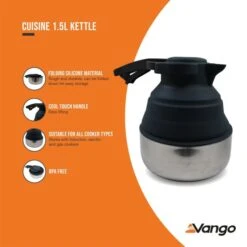 Vango Cuisine 1.5 Ltr Kettle Deep Grey -Outwell || Vango || Fiamma Sales Store cuisine 1.5l kettle deep grey low res medium