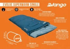 Vango Evolve Superwarm Single Sleeping Bag -Outwell || Vango || Fiamma Sales Store evolve superwarm single infographic