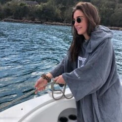 Junior Changing Dry Robe, Rock Grey -Outwell || Vango || Fiamma Sales Store juniors rock grey changing robe3