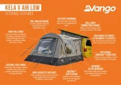 Vango Kela V Low Air Drive Away Awning -Outwell || Vango || Fiamma Sales Store kela v air low