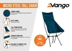 Vango Micro Steel Tall Chair -Outwell || Vango || Fiamma Sales Store micro steel tall infographic low res