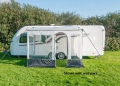 Sunncamp Protekta Sun Canopy 7ft -Outwell || Vango || Fiamma Sales Store protekta roll out sun canopy incl. wall pack 1 min