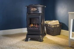 Provence 3kw Portable Gas Heater In Gloss Black -Outwell || Vango || Fiamma Sales Store provence lifestyle matt black log set img 3032 2