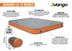 Vango Shangri-La II 15 Double Self Inflating Mat -Outwell || Vango || Fiamma Sales Store shangri la 15 double infographic medium