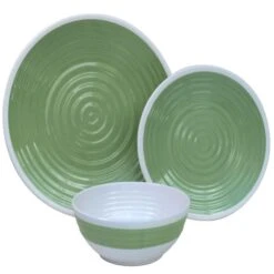 Outdoor Revolution Premium 12pc Melamine Plate And Bowl Set Pastel Lime -Outwell || Vango || Fiamma Sales Store tabl1000 1