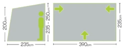 Quest Falcon Air 390 Porch Awning -Outwell || Vango || Fiamma Sales Store westfield falcon 390 dimensions image
